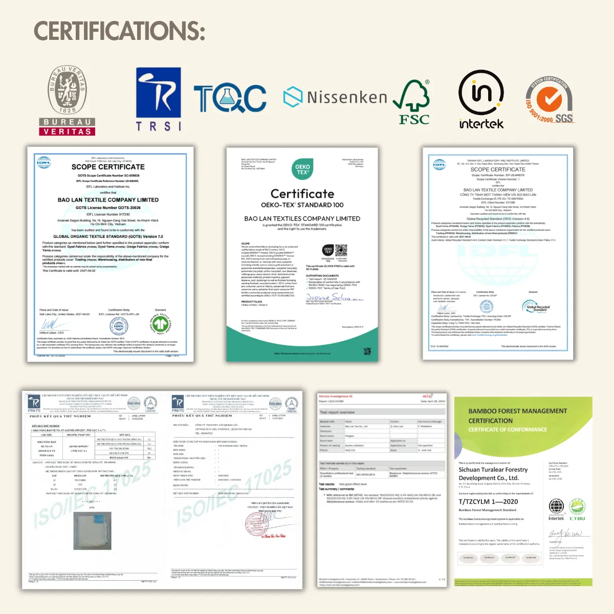certifications Bao Lan