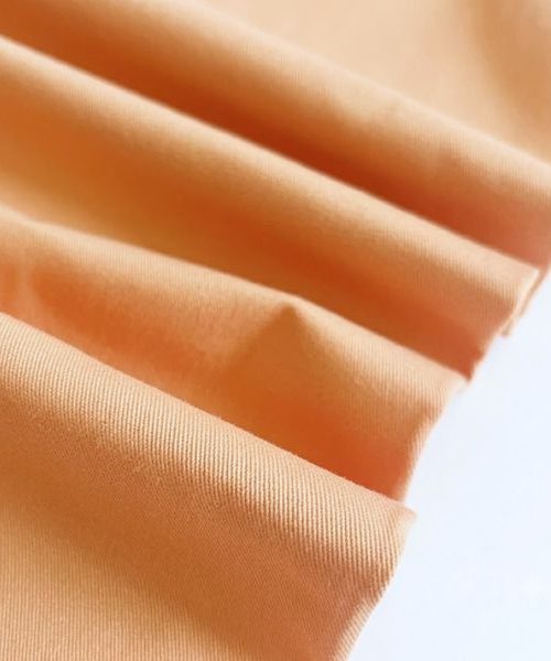 Vải 100% Organic Cotton Twill 21 vải dệt thoi cam nhạt