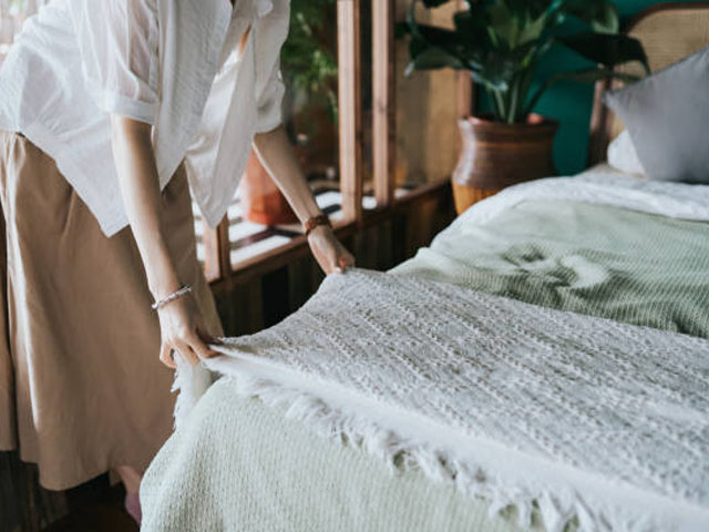 Khăn trải giường từ vải sợi tre