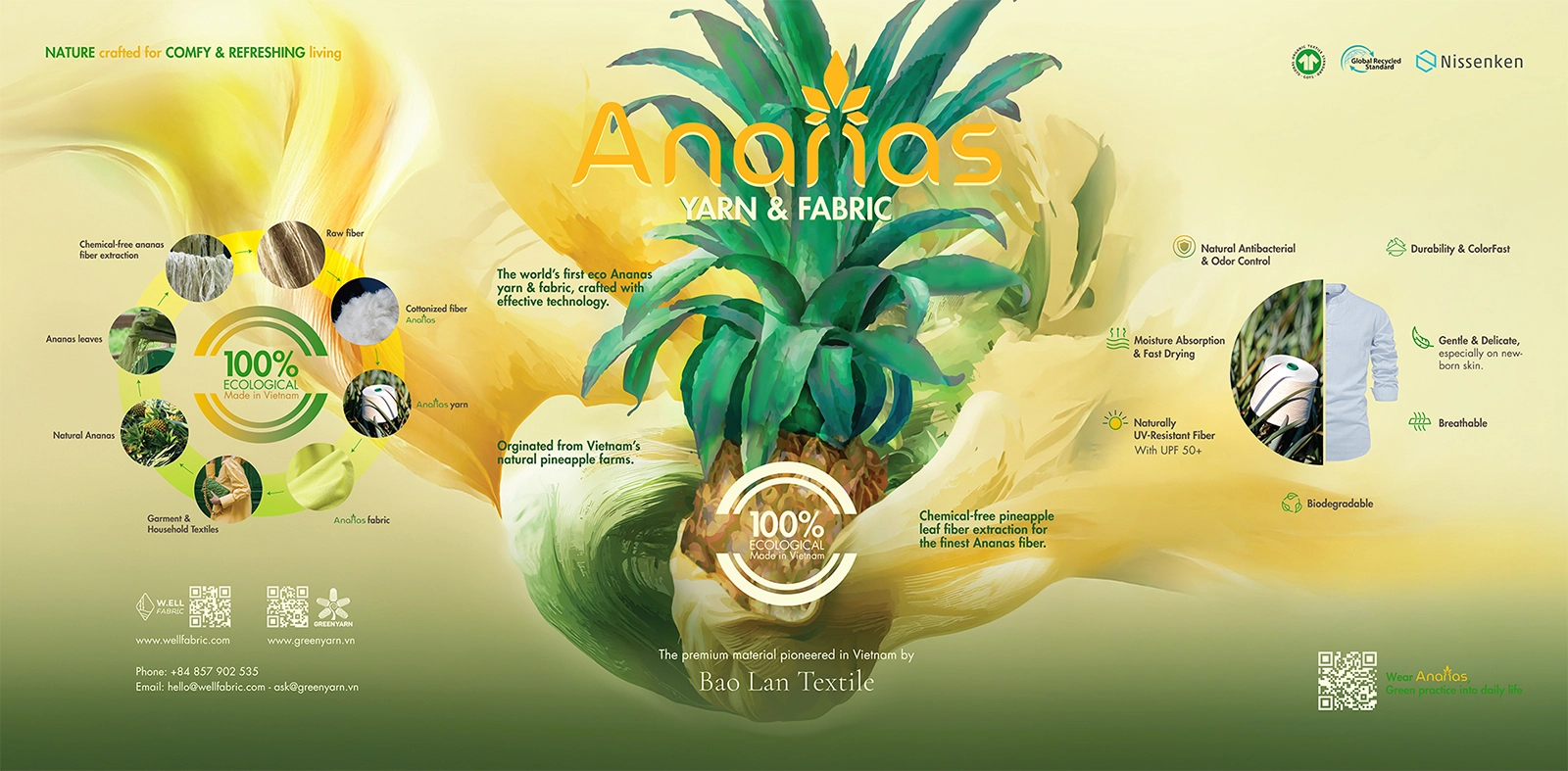 NEXT@Fashion InStyle 2026: Breakthrough Innovations in Next-Gen Fashion Materials 13 Foamboard_Ananas vải dứa made in Vietnam