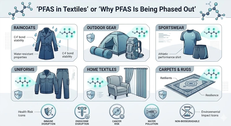 PFAS IN TEXTILES RAIN COAT OUTDOOR NYLON