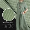 Vải Dứa Ananas Dệt Dobby Kiểu Waffle Sage Green 2 Vải dứa Ananas Organic Cotton Waffle Dobby Sage Green