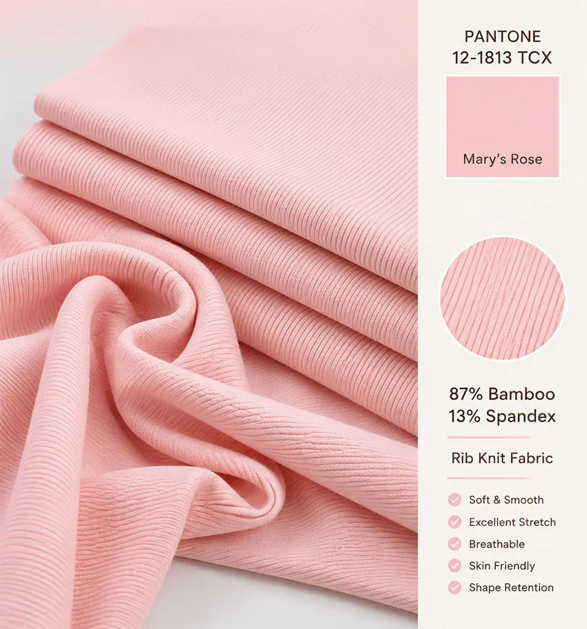VẢI BAMBOO 87% SPANDEX 13% RIB CO GIÃN 4 CHIỀU 4 87 Spandex Rib Fabric – Soft Stretch for Everyday Comfort