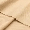 94% Bamboo Cotton 1×1 Rib Knit Fabric 250 GSM 4-Way Stretch, màu beggier