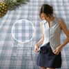 Cotton Pineapple Leaf Fiber Woven Light Blue Check 1 Ananas Pineapple Cotton Light Blue Check caro
