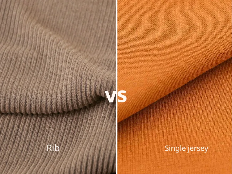 Vải thun Rib vs Vải thun single jersey